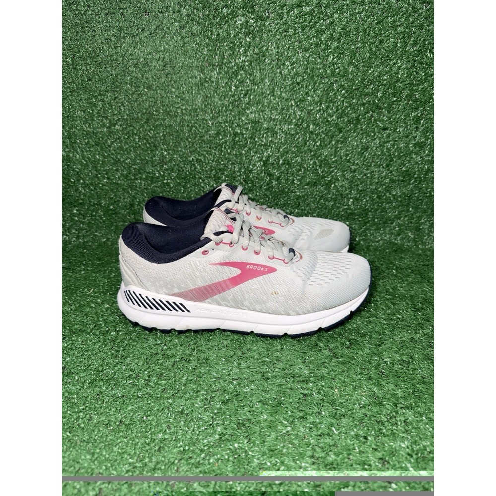Brooks Addiction 15 Womens Size 9 B Gray Pink Running Shoes Walking Sneakers